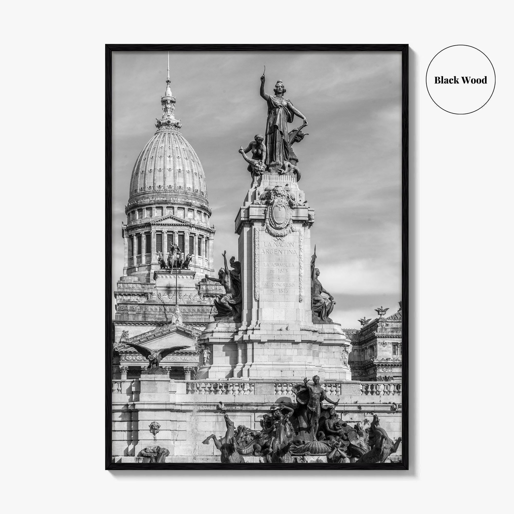 Buenos Aires Black and White Fine Art Photo Print, Argentine Congress, Argentina Poster