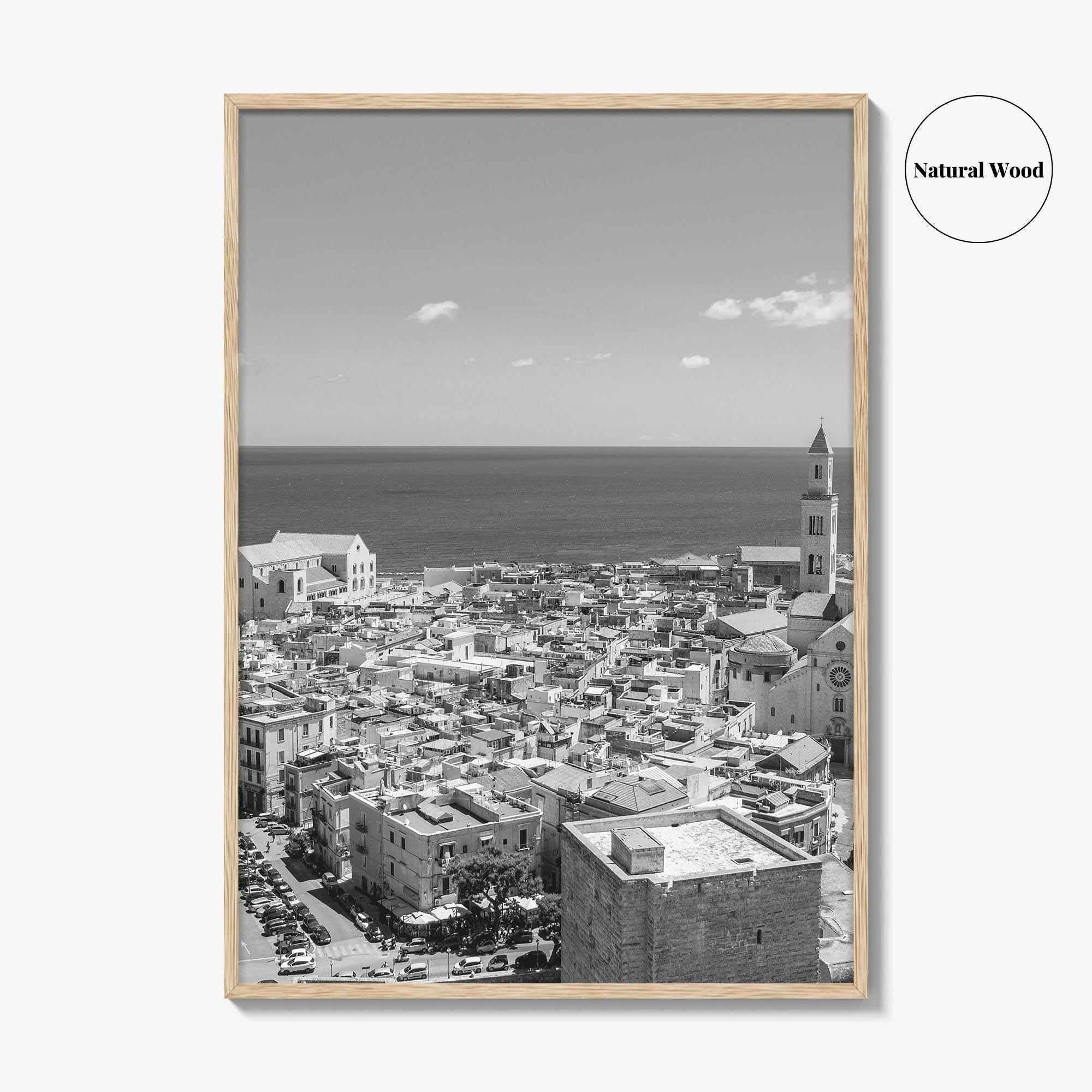 Bari Black and White Fine Art Photo Print, Basilica San Nicola Puglia Italy Poster