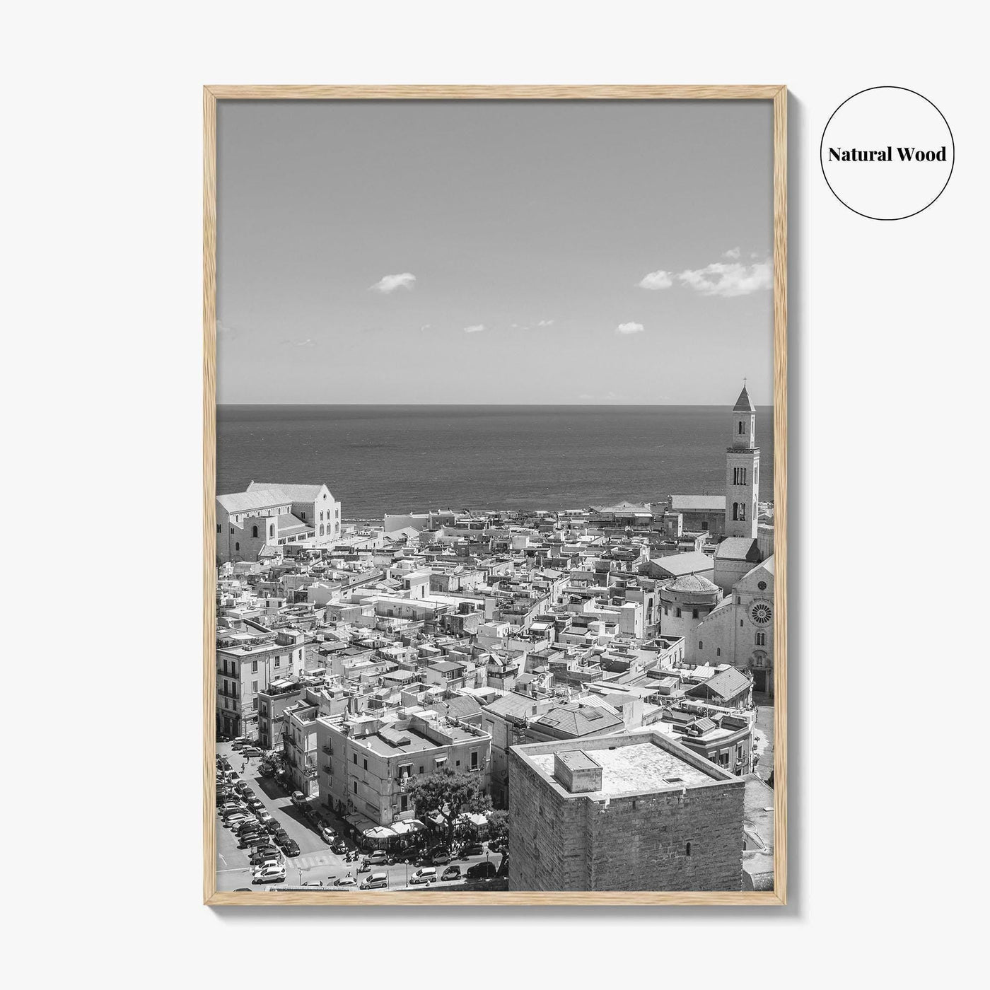 Bari Black and White Fine Art Photo Print, Basilica San Nicola Puglia Italy Poster