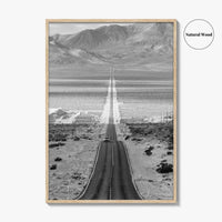 Death Valley Black and White Fine Art Photo Print, Desert Highway, Beatty Nevada USA