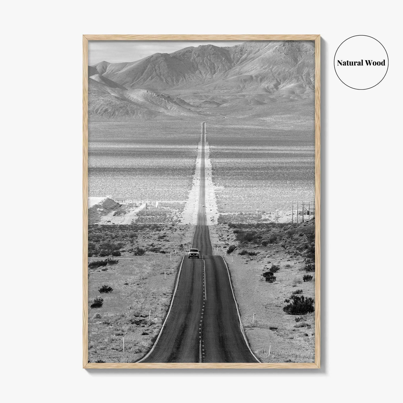 Death Valley Black and White Fine Art Photo Print, Desert Highway, Beatty Nevada USA