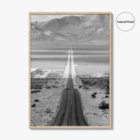 Death Valley Black and White Fine Art Photo Print, Desert Highway, Beatty Nevada USA