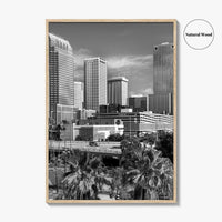 Tampa Skyline Black and White Fine Art Photo Print, Florida, Riverwalk, Wall Decor, Poster