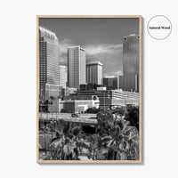 Tampa Skyline Black and White Fine Art Photo Print, Florida, Riverwalk, Wall Decor, Poster