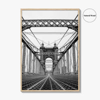 Cincinnati Black and White Fine Art Photo Print, John Roebling Bridge, Ohio Poster