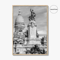 Buenos Aires Black and White Fine Art Photo Print, Argentine Congress, Argentina Poster