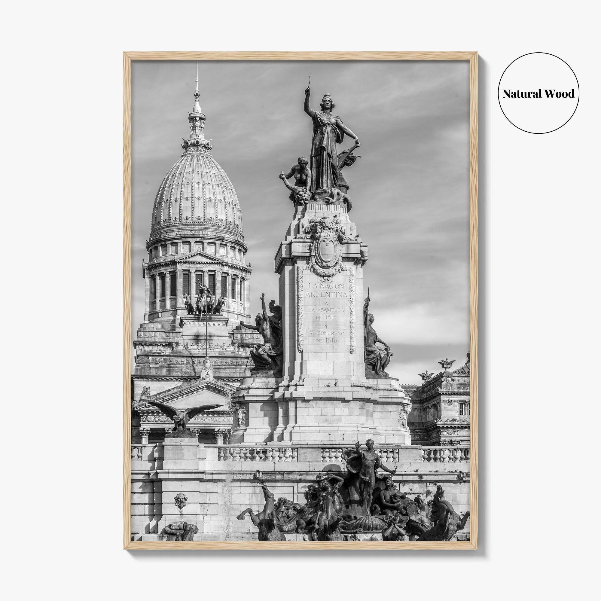 Buenos Aires Black and White Fine Art Photo Print, Argentine Congress, Argentina Poster