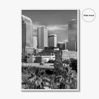 Tampa Skyline Black and White Fine Art Photo Print, Florida, Riverwalk, Wall Decor, Poster
