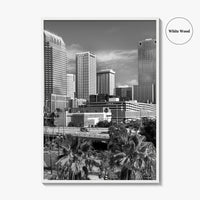 Tampa Skyline Black and White Fine Art Photo Print, Florida, Riverwalk, Wall Decor, Poster