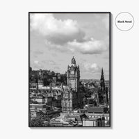 Edinburgh Skyline Black and White Fine Art Photo Print, Scotland, Calton Hill Poster