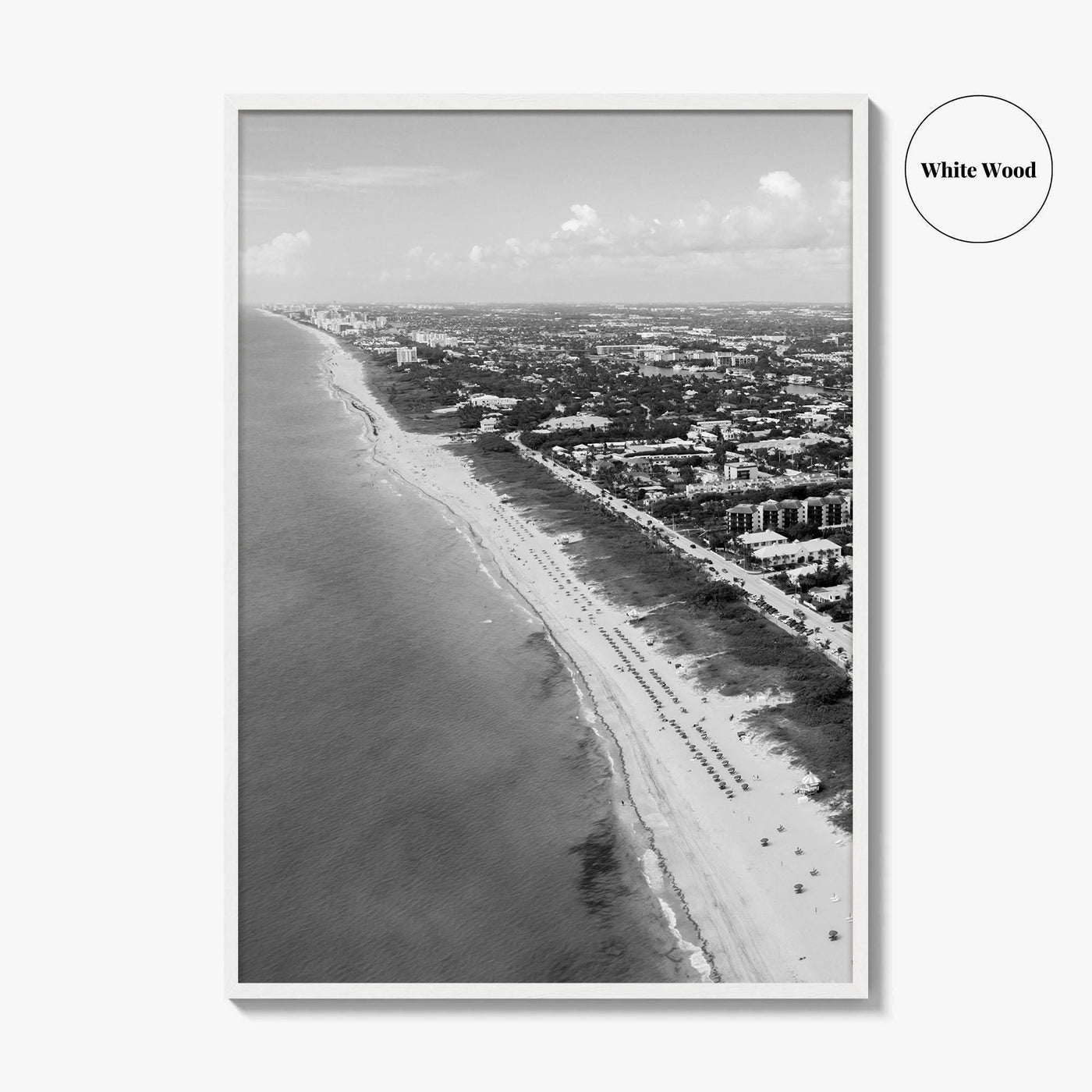 Delray Beach Black and White Fine Art Photo Print, Florida USA Poster