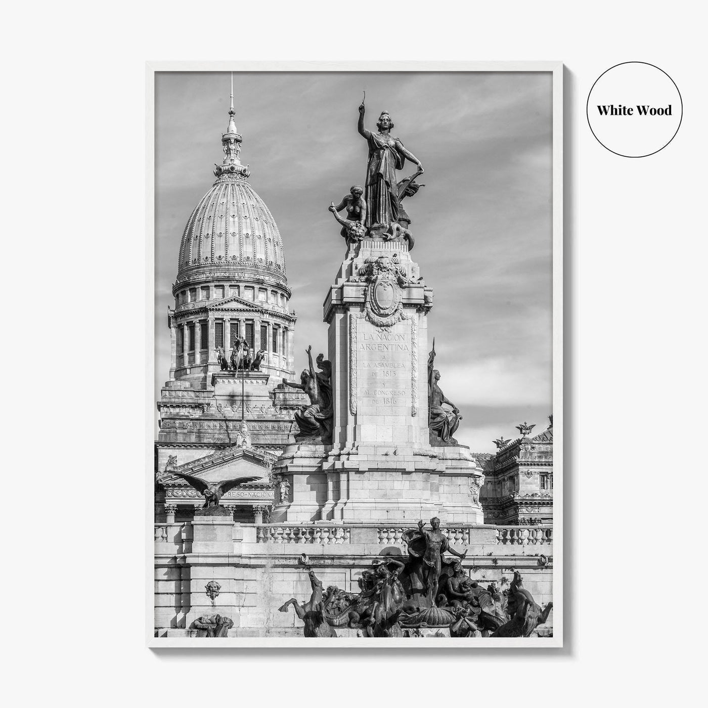 Buenos Aires Black and White Fine Art Photo Print, Argentine Congress, Argentina Poster