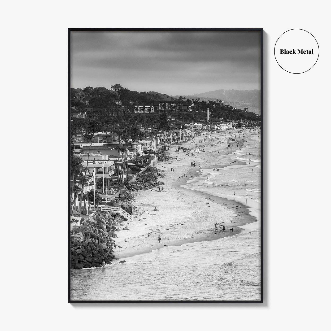 Del Mar Black and White Fine Art Photo Print, San Diego, California Poster