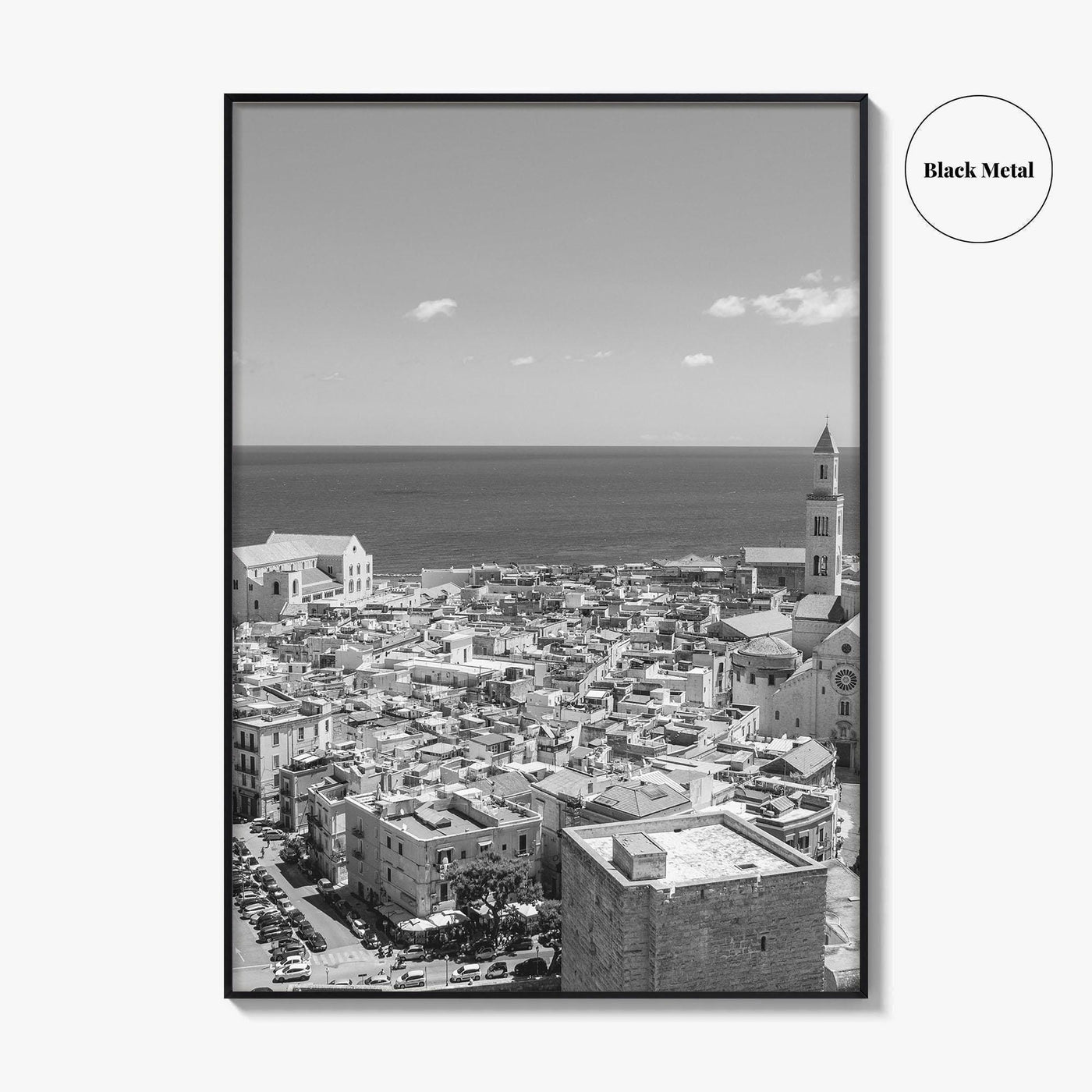 Bari Black and White Fine Art Photo Print, Basilica San Nicola Puglia Italy Poster