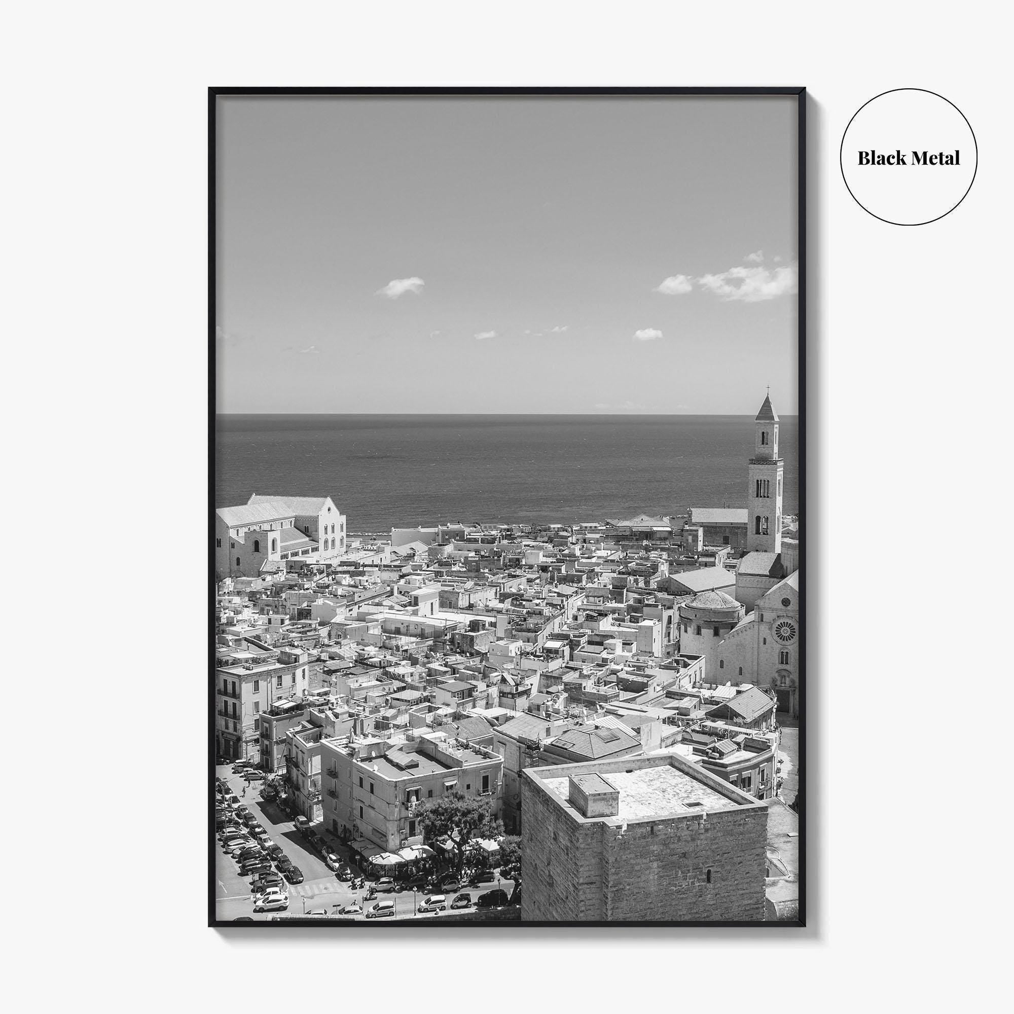 Bari Black and White Fine Art Photo Print, Basilica San Nicola Puglia Italy Poster