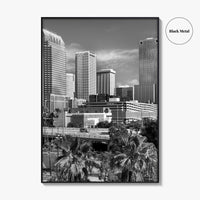 Tampa Skyline Black and White Fine Art Photo Print, Florida, Riverwalk, Wall Decor, Poster