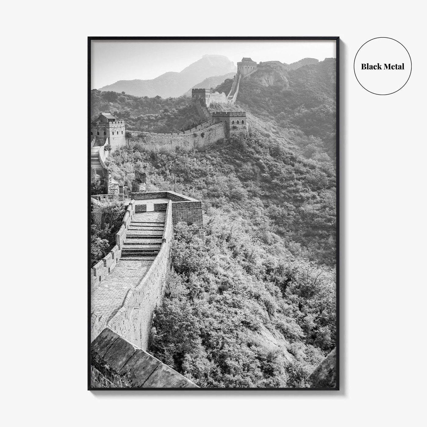 Great Wall of China Black and White Fine Art Photo Print, Beijing Poster