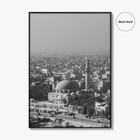 Aleppo Black and White Fine Art Photo Print, Citadel, Syria Wall Decor Poster