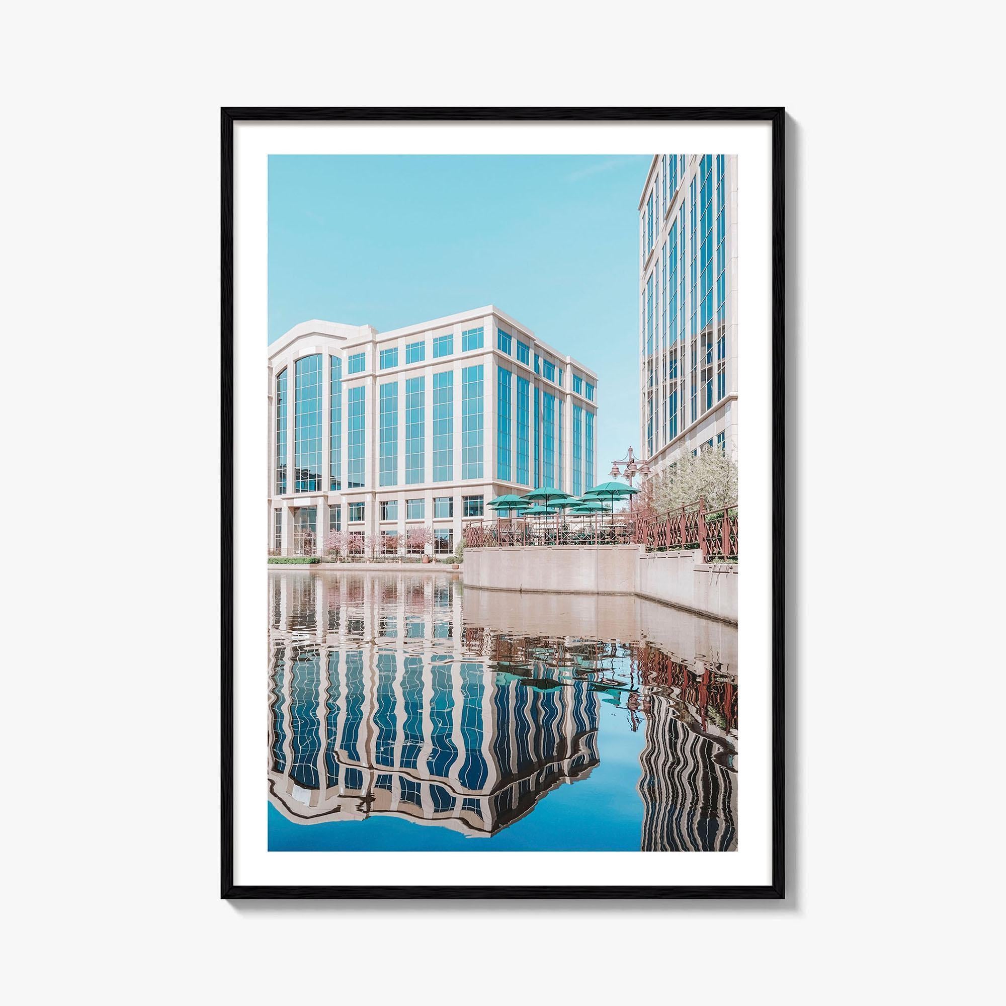 Bloomington Fine Art Photo Print, Minnesota Wall Decor, Office Park Lake Reflection Poster, USA