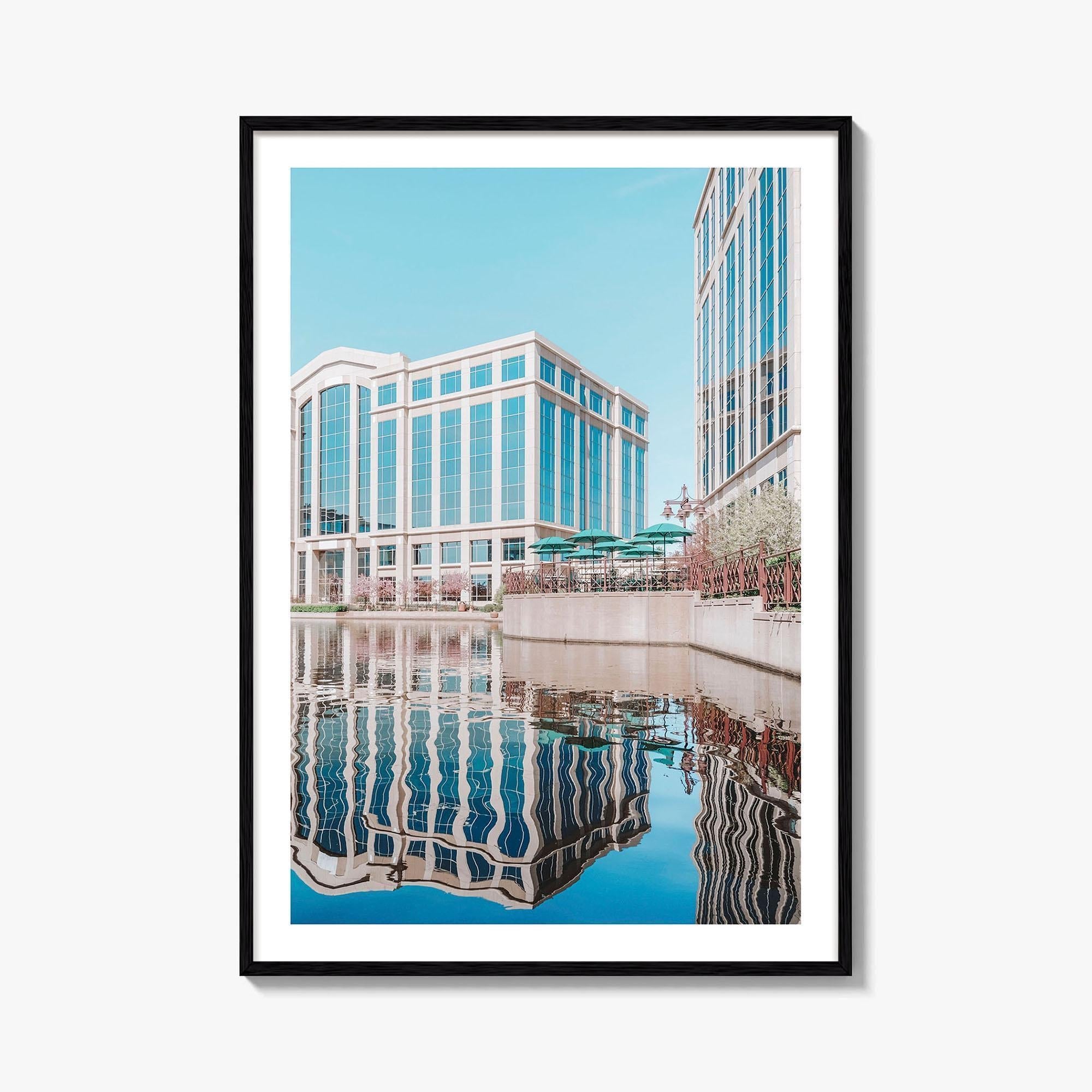 Bloomington Fine Art Photo Print, Minnesota Wall Decor, Office Park Lake Reflection Poster, USA