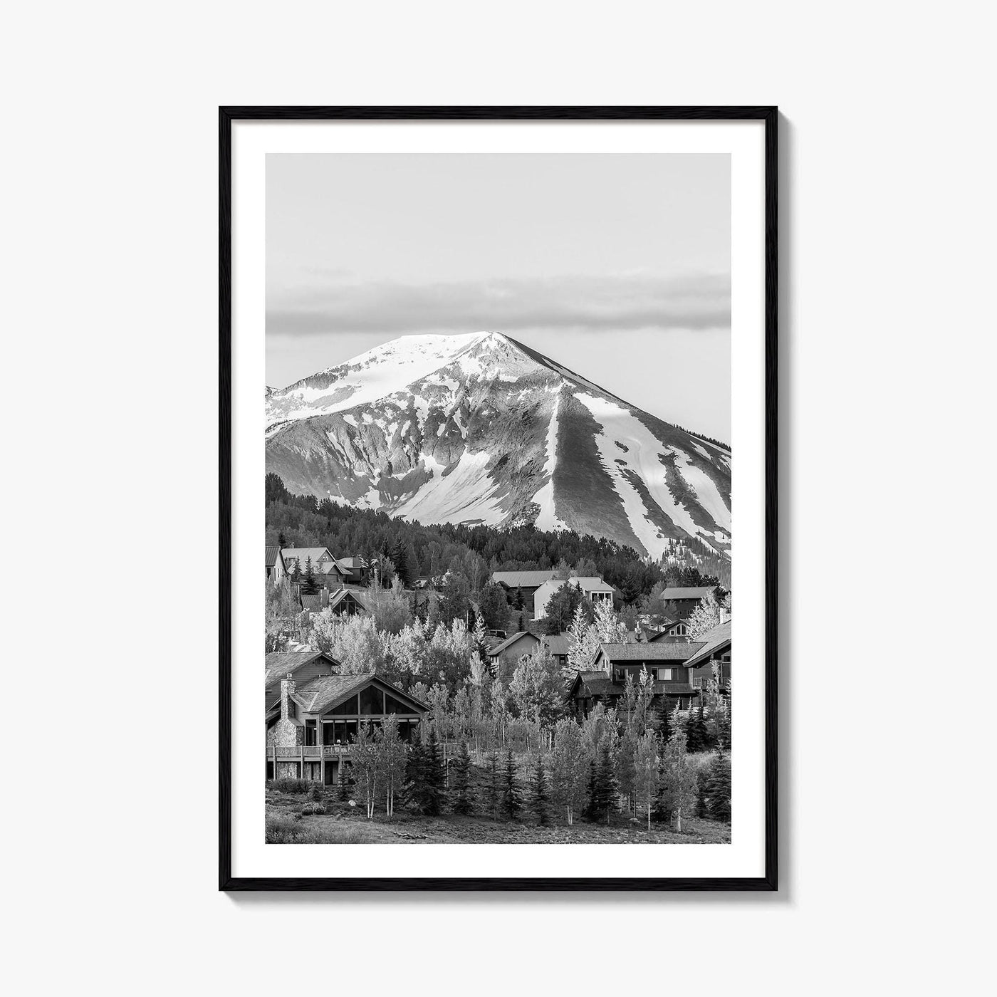 Mount Crested Butte Black and White Fine Art Photo Print, Colorado Poster