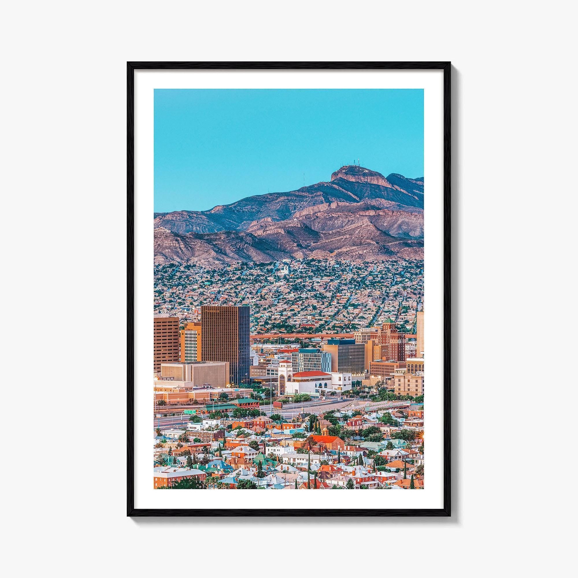 El Paso Skyline Fine Art Photo Print, Downtown, Texas USA, Wall Art Poster