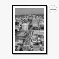 Dayton Skyline Black and White Fine Art Photo Print, Ohio, USA, Wall Decor, Poster