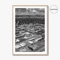 Fort Collins Black and White Fine Art Photo Print, Aerial View, Colorado Poster, USA