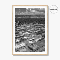 Fort Collins Black and White Fine Art Photo Print, Aerial View, Colorado Poster, USA