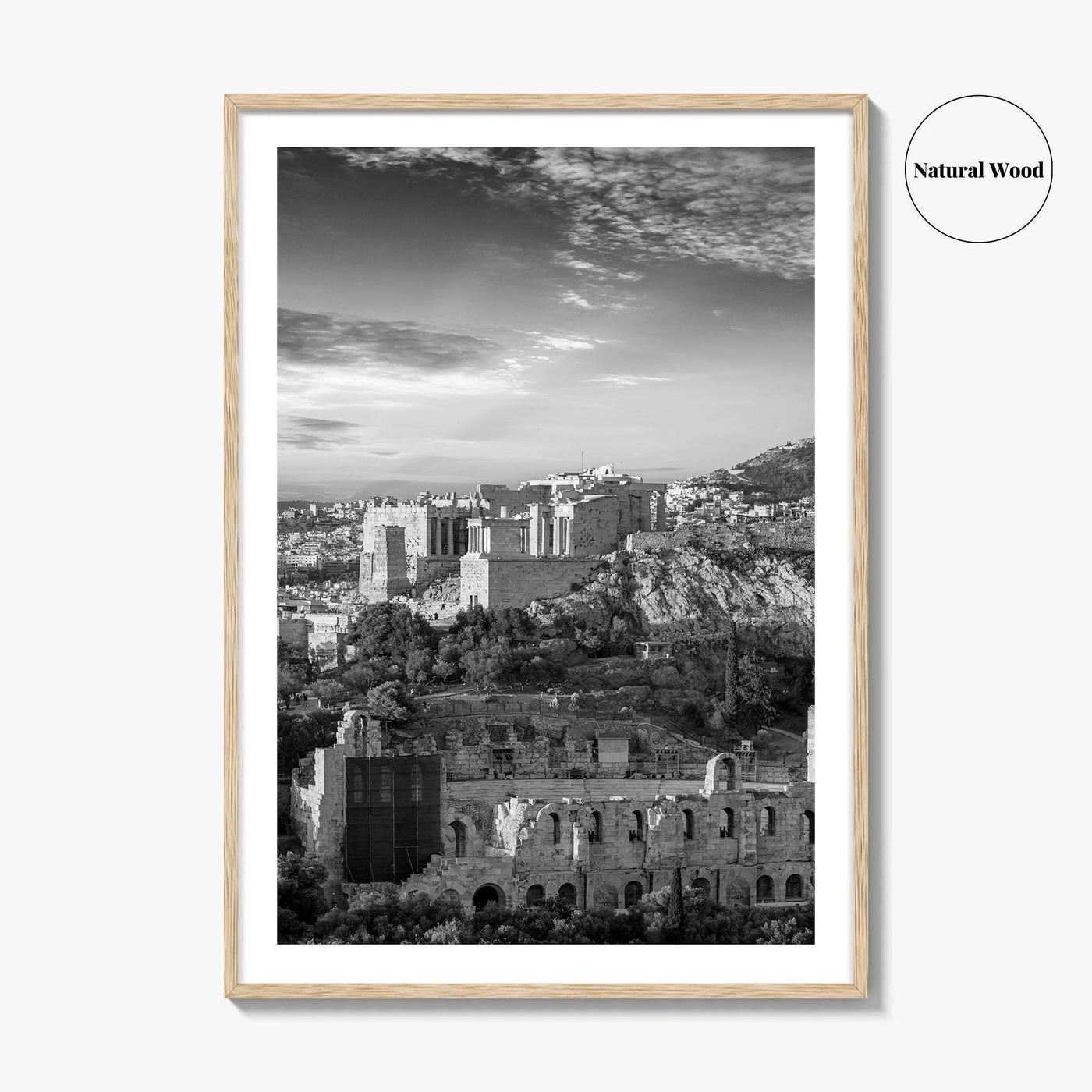 Athens Black and White Fine Art Photo Print, Acropolis Parthenon, Greece Wall Decor Poster