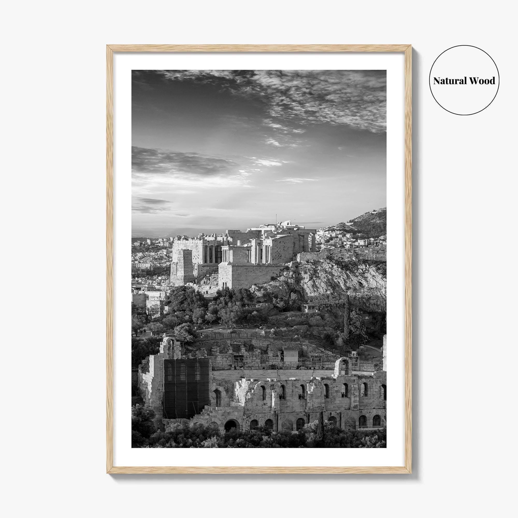 Athens Black and White Fine Art Photo Print, Acropolis Parthenon, Greece Wall Decor Poster