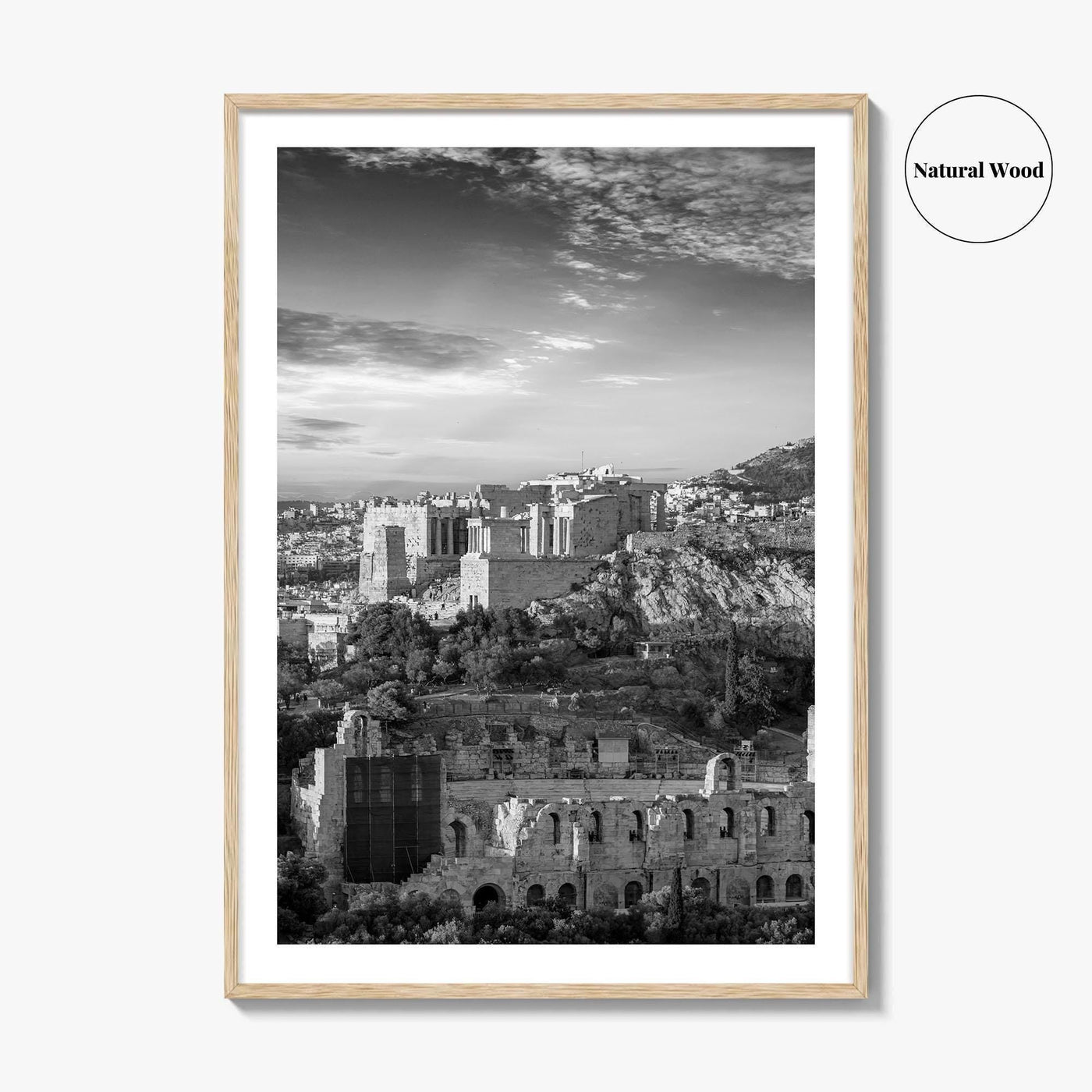 Athens Black and White Fine Art Photo Print, Acropolis Parthenon, Greece Wall Decor Poster