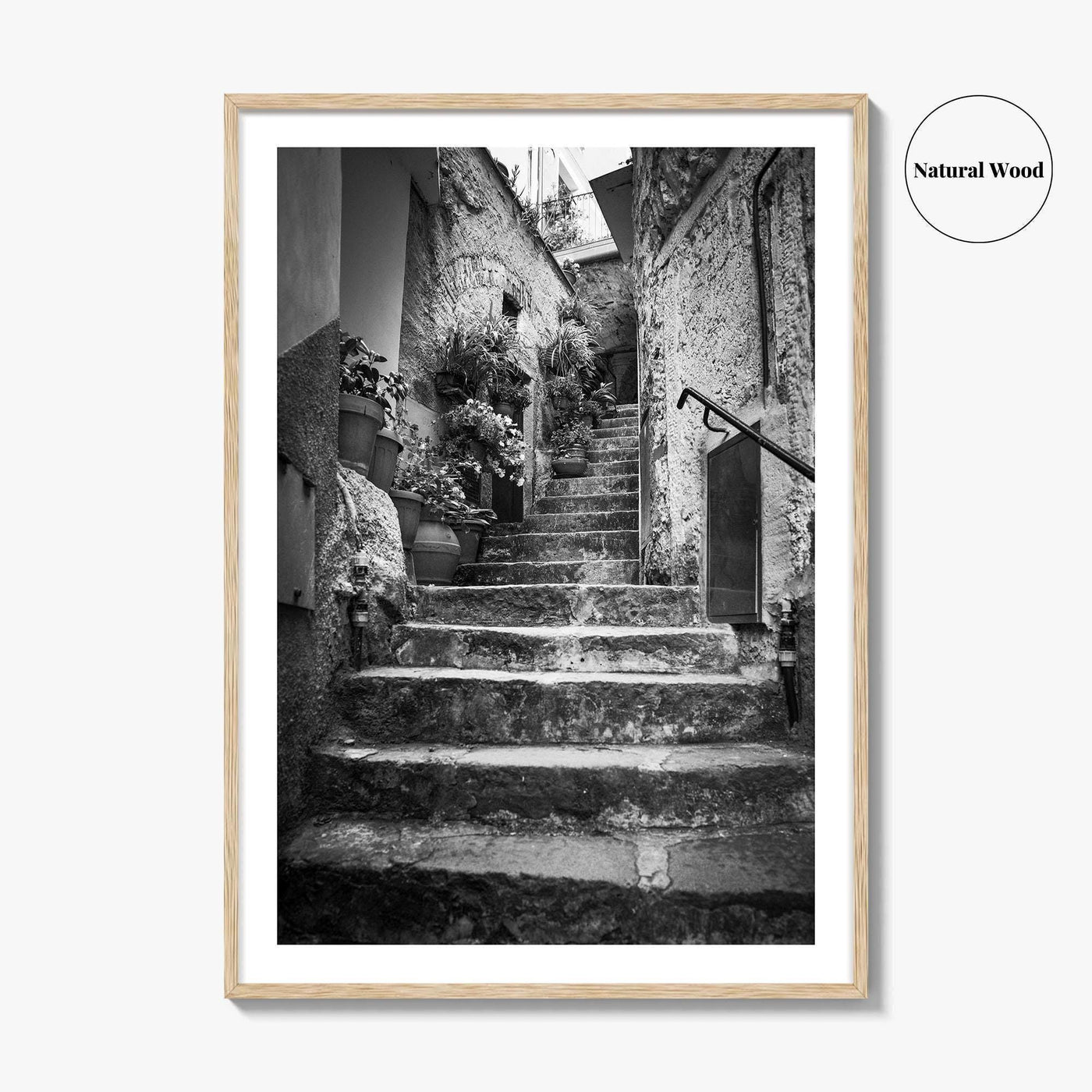 Cinque Terre Black and White Fine Art Photo Print, Riomaggiore Italy Poster