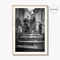 Cinque Terre Black and White Fine Art Photo Print, Riomaggiore Italy Poster