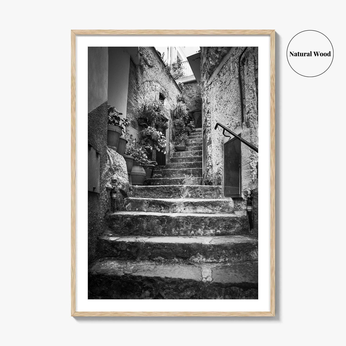 Cinque Terre Black and White Fine Art Photo Print, Riomaggiore Italy Poster