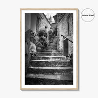 Cinque Terre Black and White Fine Art Photo Print, Riomaggiore Italy Poster