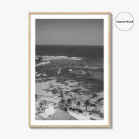 Akumal Black and White Fine Art Photo Print, Quintana Roo Riviera Maya Mexico Poster