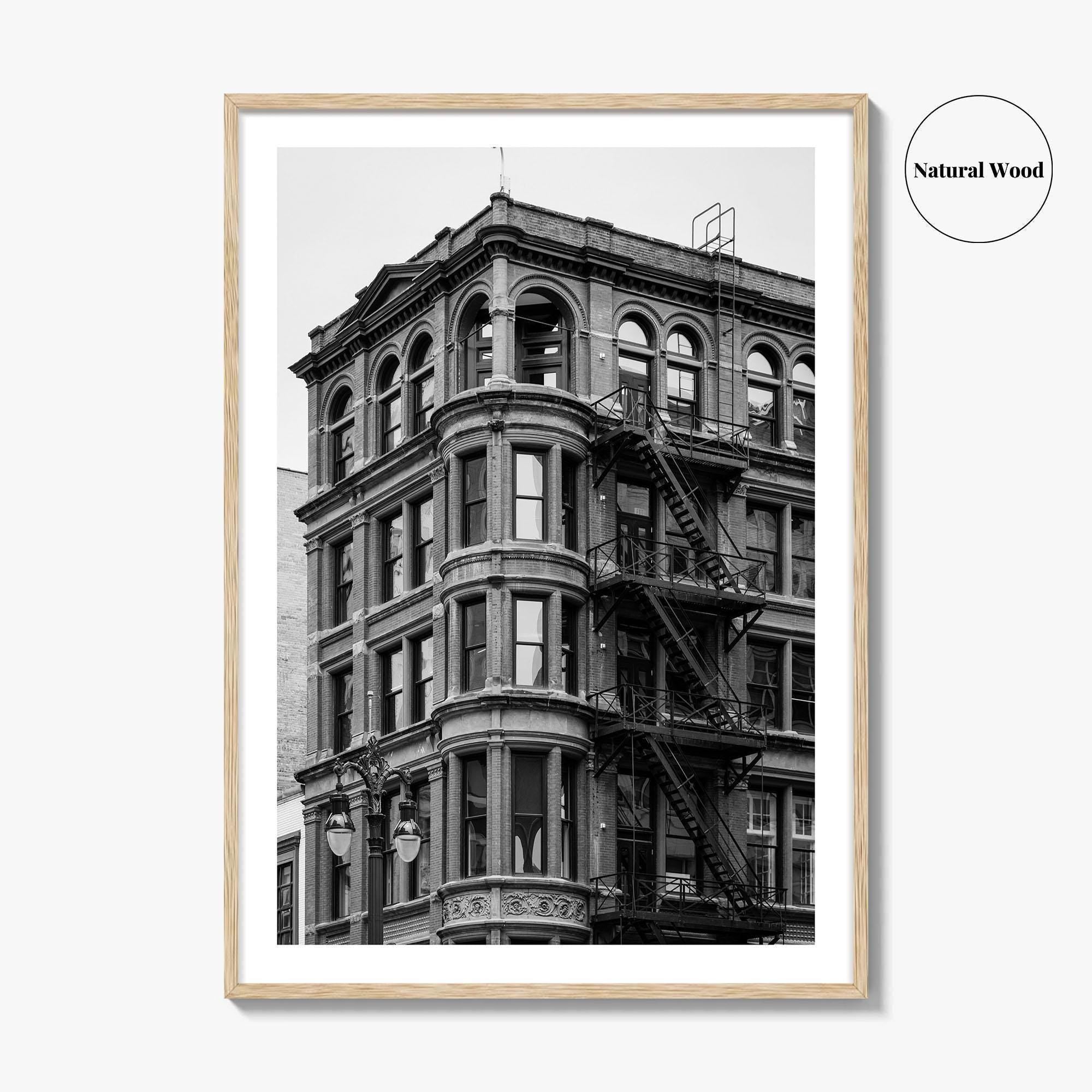 Detroit Black and White Fine Art Photo Print, Michigan USA, Architecture Wall Decor Poster