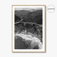 Big Sur Black and White Fine Art Photo Print, Bixby Creek Bridge, California Poster