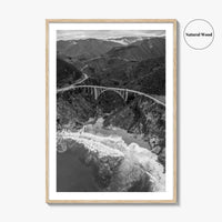 Big Sur Black and White Fine Art Photo Print, Bixby Creek Bridge, California Poster
