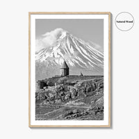 Armenia Black and White Fine Art Photo Print, Khor Virap Monastery, Mount Ararat Poster