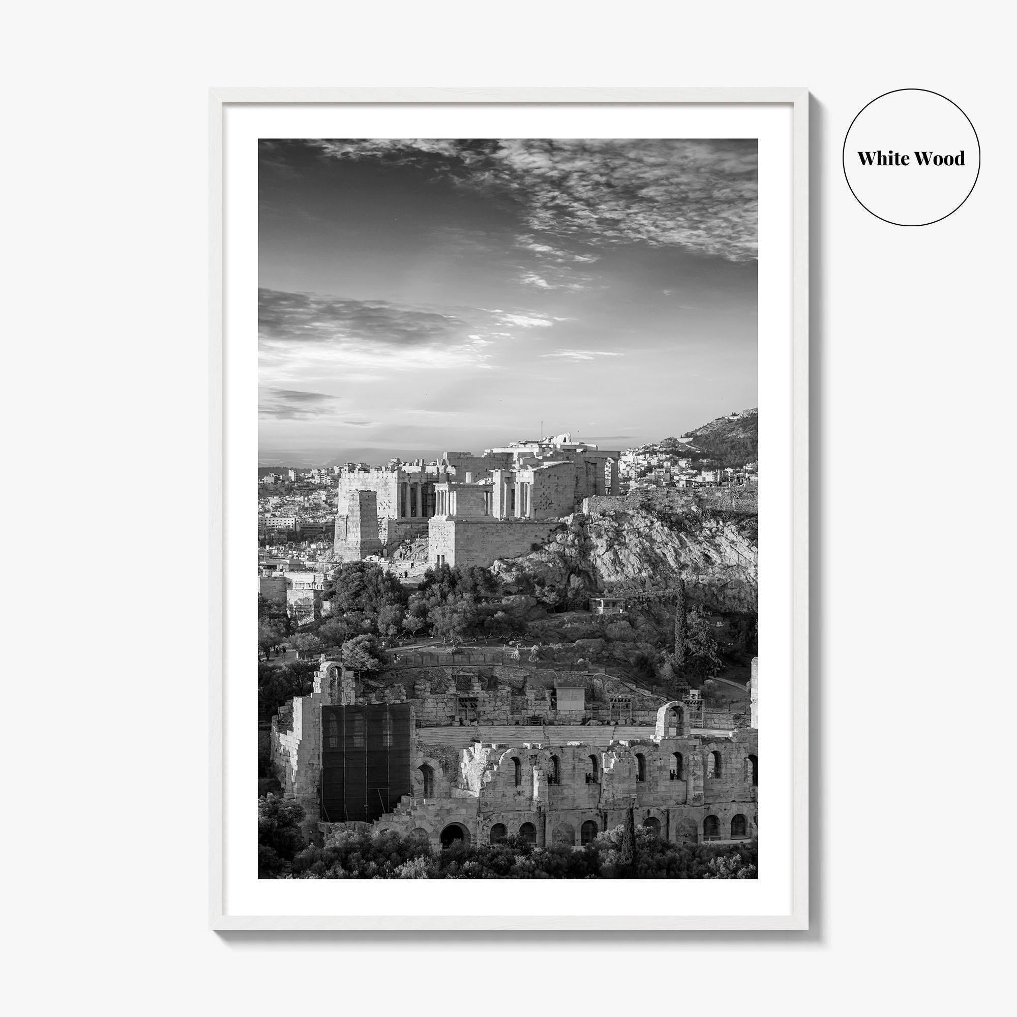 Athens Black and White Fine Art Photo Print, Acropolis Parthenon, Greece Wall Decor Poster