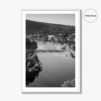 Ardennes Black and White Fine Art Photo Print, River Meuse Dinant Namur Poster