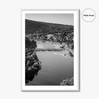 Ardennes Black and White Fine Art Photo Print, River Meuse Dinant Namur Poster
