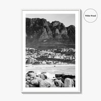 Cape Town Black and White Fine Art Photo Print, Camps Bay South Africa Poster