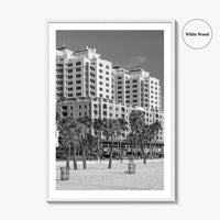 Clearwater Beach Black and White Fine Art Photo Print, Florida, Gulf of Mexico Poster