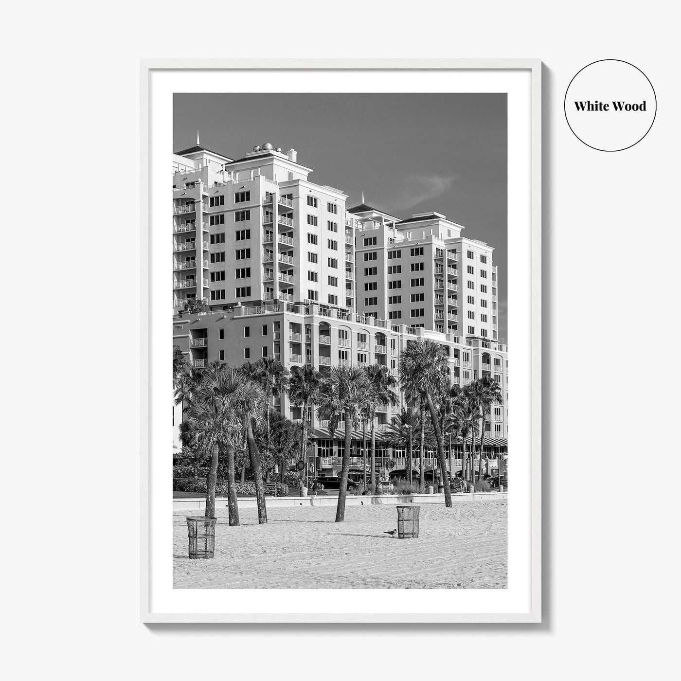 Clearwater Beach Black and White Fine Art Photo Print, Florida, Gulf of Mexico Poster
