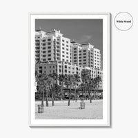 Clearwater Beach Black and White Fine Art Photo Print, Florida, Gulf of Mexico Poster