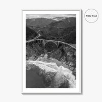 Big Sur Black and White Fine Art Photo Print, Bixby Creek Bridge, California Poster
