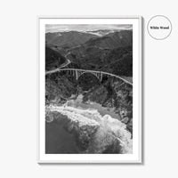 Big Sur Black and White Fine Art Photo Print, Bixby Creek Bridge, California Poster